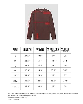 INTO THE AM Long Sleeve Waffle Knit Shirt Premium Crew Neck